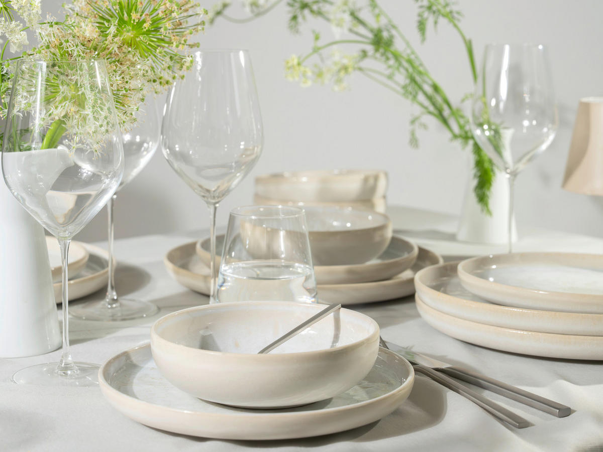 TAFELSERVICE Yuki 12-teilig  - Weiß, Basics, Keramik - Creatable