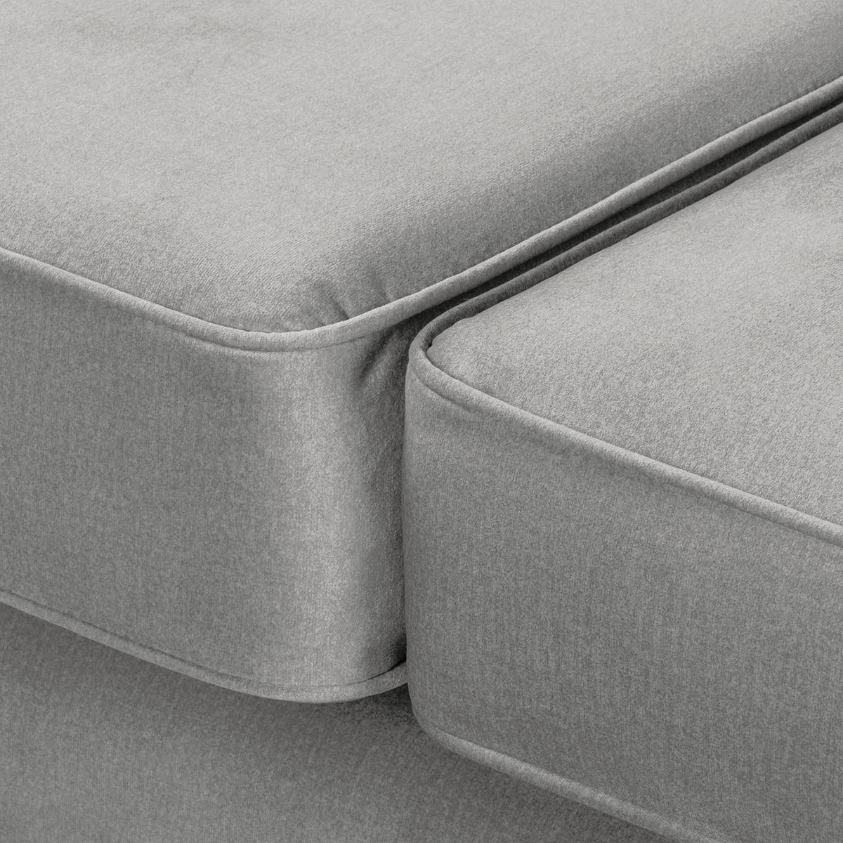 3-SITZER-SOFA Jersey in Velours Grau  - Dunkelbraun/Grau, Design, Holz/Textil (210/98/95cm) - P & B
