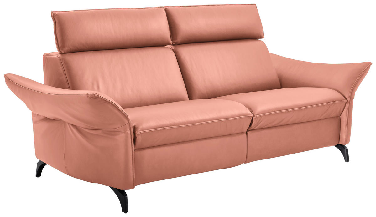 2,5-SITZER in Echtleder Koralle  - Koralle/Anthrazit, Design, Leder/Metall (194/94/95cm) - Himolla