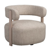 FÅTÖLJ i metall, textil beige  - ek Bianco/beige, Modern, metall/trä (74/69/74cm) - Rowico