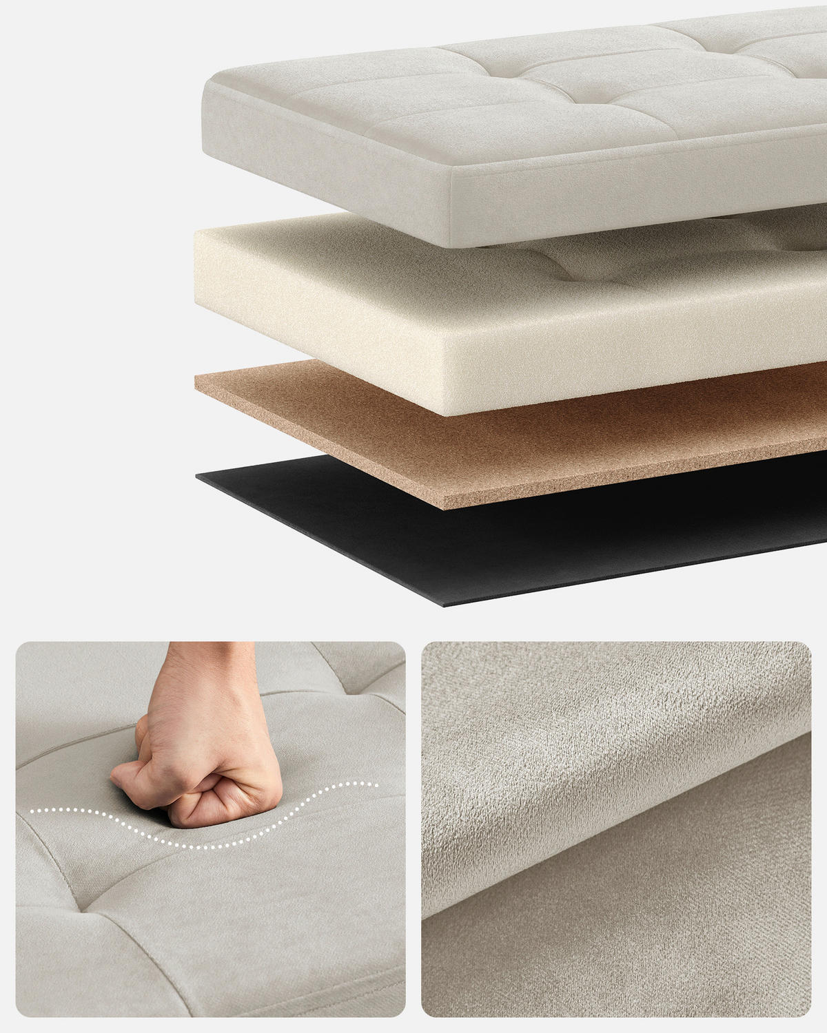 SITZBOX  - Creme, Basics, Textil (76/38/38cm)