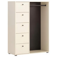 KLEIDERSCHRANK 98/132/98 cm Beige  - Beige/Schwarz, Design, Holzwerkstoff/Metall (98/132/98cm) - MID.YOU