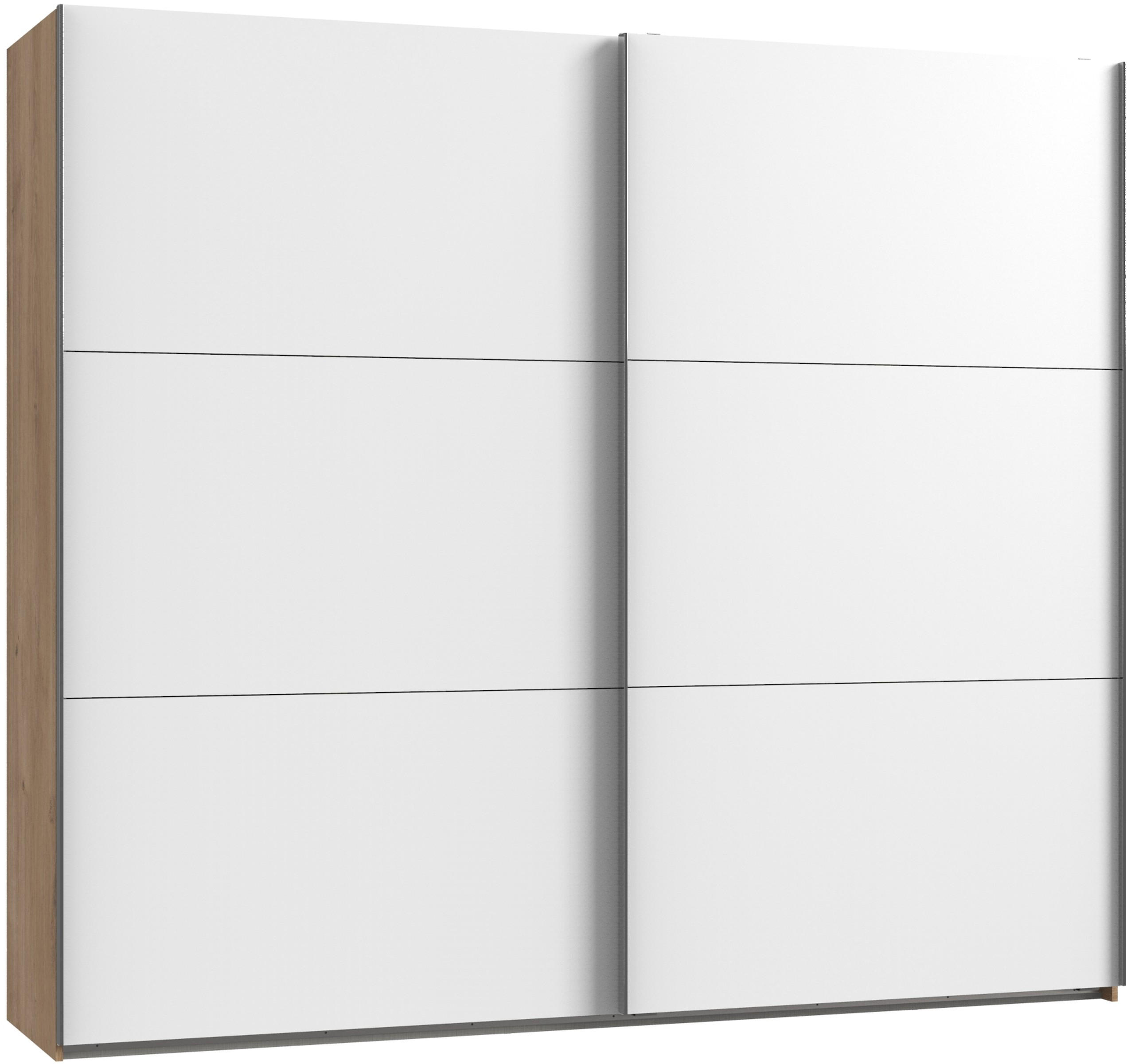 Mid.you Schwebetürenschrank Wimex Level 36A Weiß, Eiche 200x216x65 cm