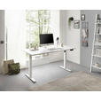 SCHREIBTISCH 137/68/71,5-120 cm  in Weiß  - Weiß, MODERN, Holzwerkstoff/Metall (137/68/71,5-120cm) - Carryhome