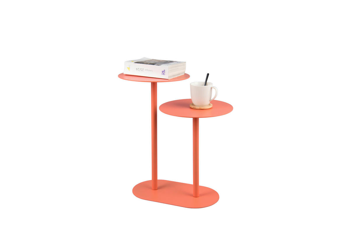 BEISTELLTISCH 50/30/53 cm Aprikose rund  - Aprikose, Basics, Metall (50/30/53cm) - Milino