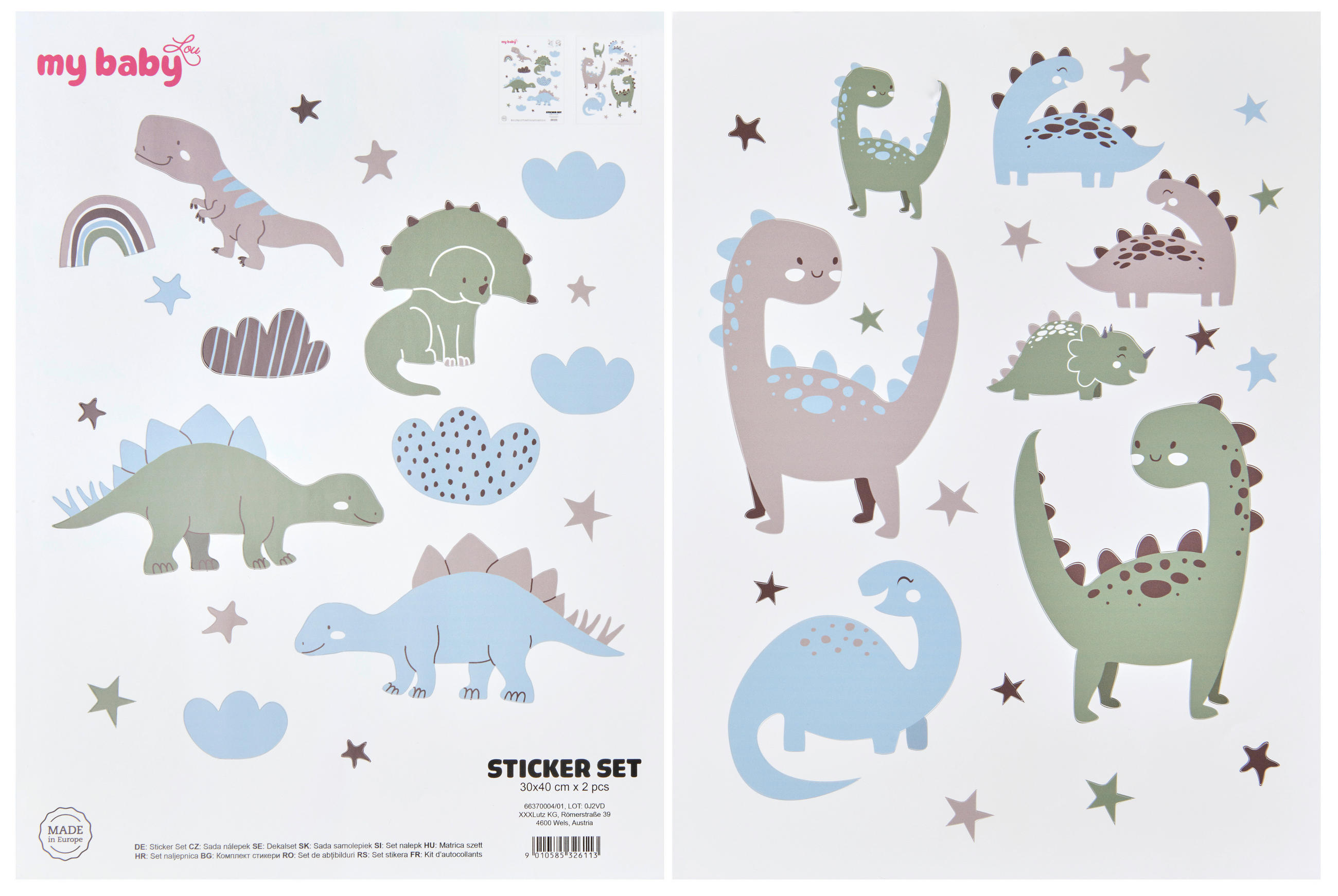 DEKORATIVNA NALEPKA - svetlo rjava/svetlo modra, Basics, umetna masa - My Baby Lou