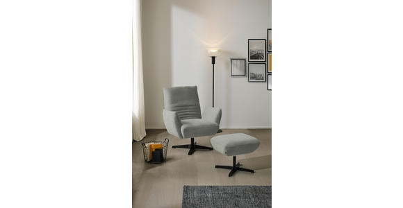 SESSEL in Chenille Hellgrau  - Hellgrau/Schwarz, Design, Textil/Metall (60/94/86cm) - Dieter Knoll