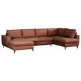 WOHNLANDSCHAFT Rot Chenille  - Rot/Schwarz, KONVENTIONELL, Textil/Metall (160/340/188cm) - Xora