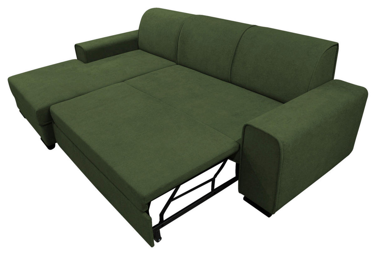 ECKSOFA Grün Struktur, Bouclé  - Schwarz/Grün, Design, Kunststoff/Textil (175/270cm) - MID.YOU