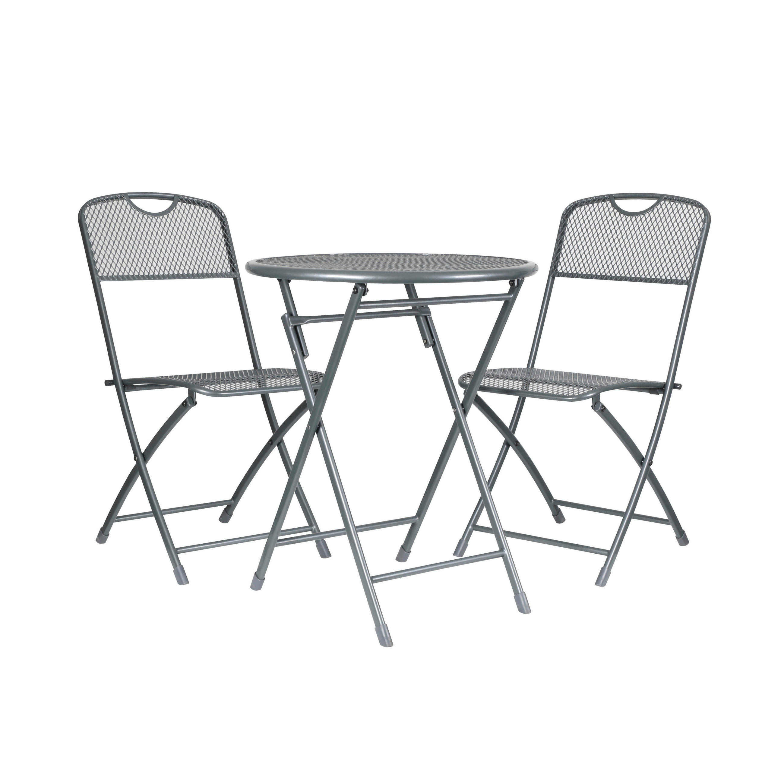 BALKONSET  - Grau, KONVENTIONELL, Kunststoff/Metall (36cm) - Gardenson