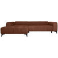 ECKSOFA  in Chenille Rostfarben  222/279 cm  - Rostfarben/Schwarz, KONVENTIONELL, Kunststoff/Textil (222/279cm) - Hom`in