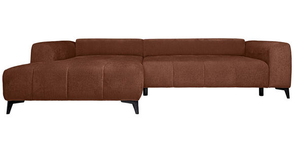 ECKSOFA  in Chenille Rostfarben  222/279 cm  - Rostfarben/Schwarz, KONVENTIONELL, Kunststoff/Textil (222/279cm) - Hom`in