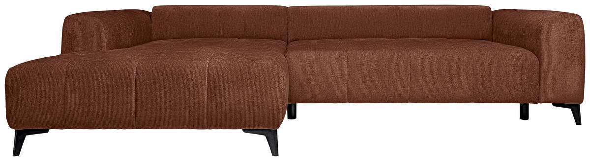 HÖRNSOFFA i chenille rostfärgad  - svart/rostfärgad, Klassisk, textil/plast (222/279cm) - MID.YOU