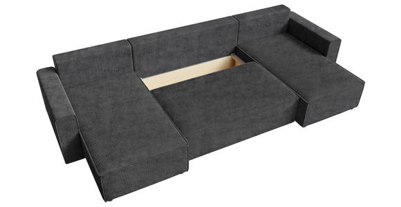 WOHNLANDSCHAFT Anthrazit Cord  - Anthrazit/Schwarz, KONVENTIONELL, Kunststoff/Textil (140/305/140cm) - Carryhome