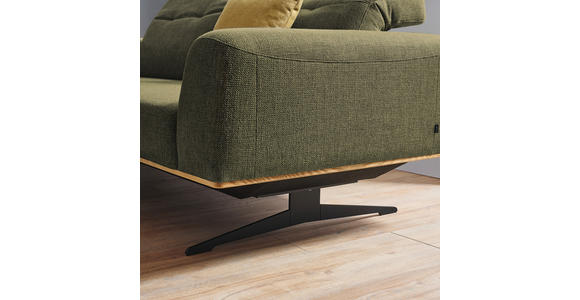 3-SITZER-SOFA Struktur Olivgrün - Schwarz/Olivgrün, Design, Textil/Metall (205/76-97/102cm) - Novel