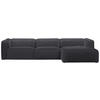 ECKSOFA in Webstoff Dunkelgrau  332/163 cm  - Dunkelgrau/Schwarz, Design, Kunststoff/Textil (332/163cm) - Stylife