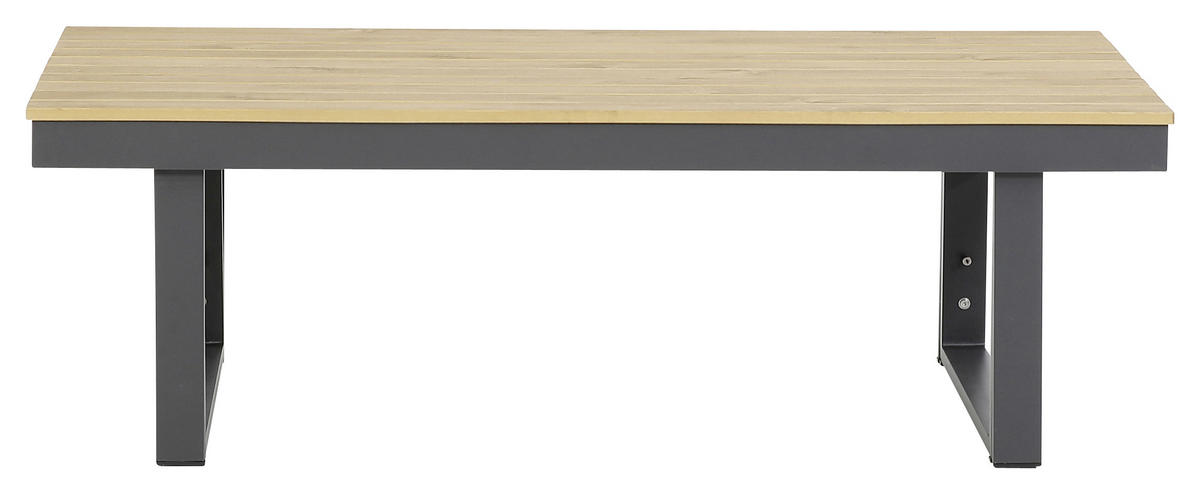 LOUNGEGARNITUR Akazie Hartholz Aluminium  - Anthrazit/Braun, MODERN, Holz/Textil (210/75/210cm) - Gardenson