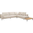 ECKSOFA in Leinwand Naturfarben  318/271 cm  - Schwarz/Naturfarben, Design, Textil/Metall (318/271cm) - Emilio Belluti