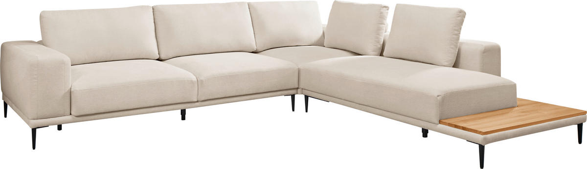 ECKSOFA Naturfarben Leinwand  - Schwarz/Naturfarben, Design, Textil/Metall (318/271cm) - Emilio Belluti