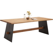 ESSTISCH in Holz, Metall 220/100/77 cm - Eichefarben/Anthrazit, Natur, Holz/Metall (220/100/77cm) - Bert Plantagie