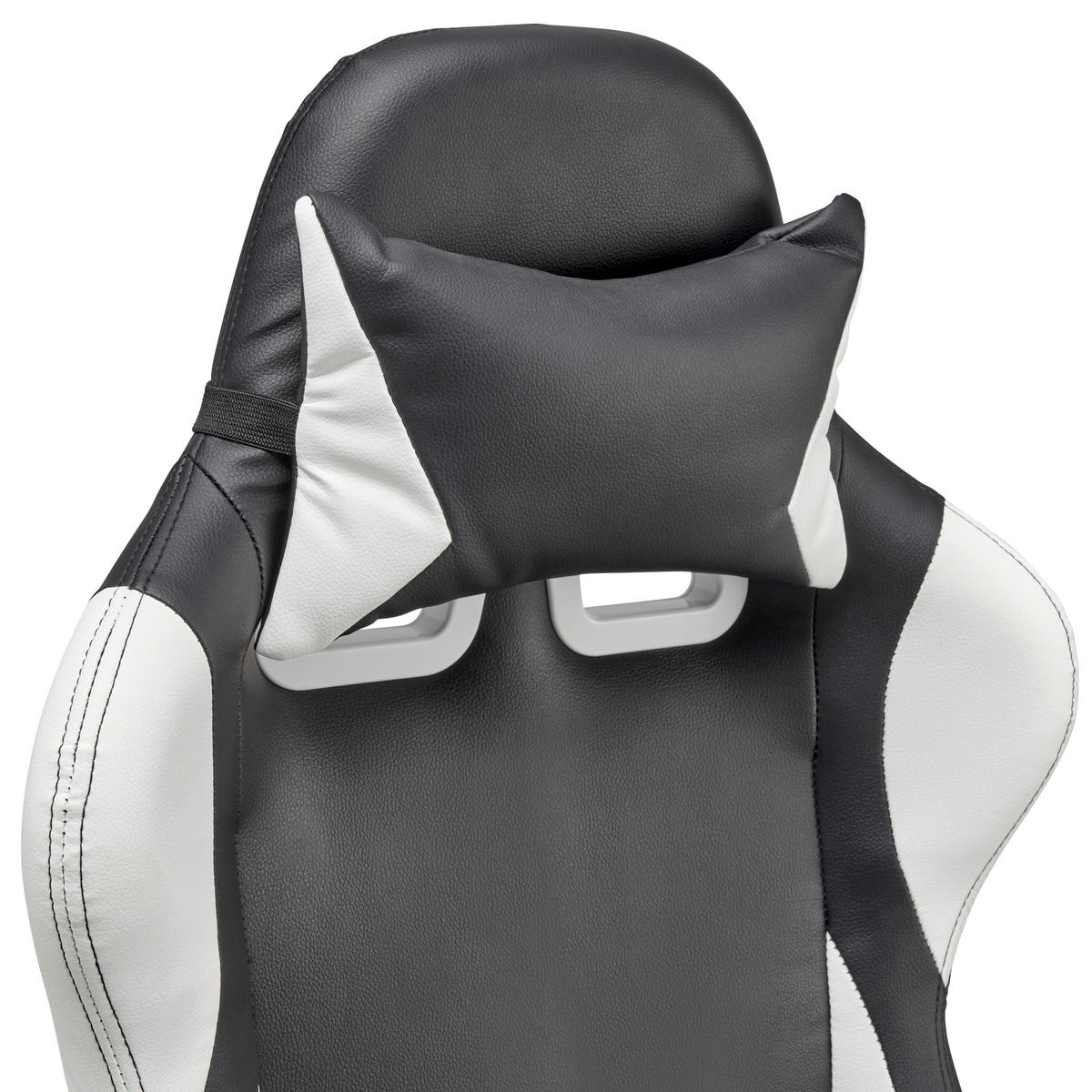 GAMINGSTUHL  in Lederlook Schwarz, Weiss  - Weiss/Schwarz, Modern, Kunststoff/Textil (66/126-134/59cm) - Livetastic