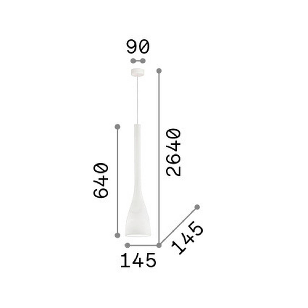 SVJETILJKA VISEĆA  14,5/89/264 cm      Flut  - crna, Trend, staklo (14,5/89/264cm)