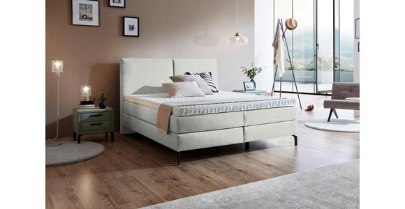 BOXSPRINGBETT 160/200 cm  in Naturfarben  - Schwarz/Naturfarben, KONVENTIONELL, Textil/Metall (160/200cm) - Dieter Knoll