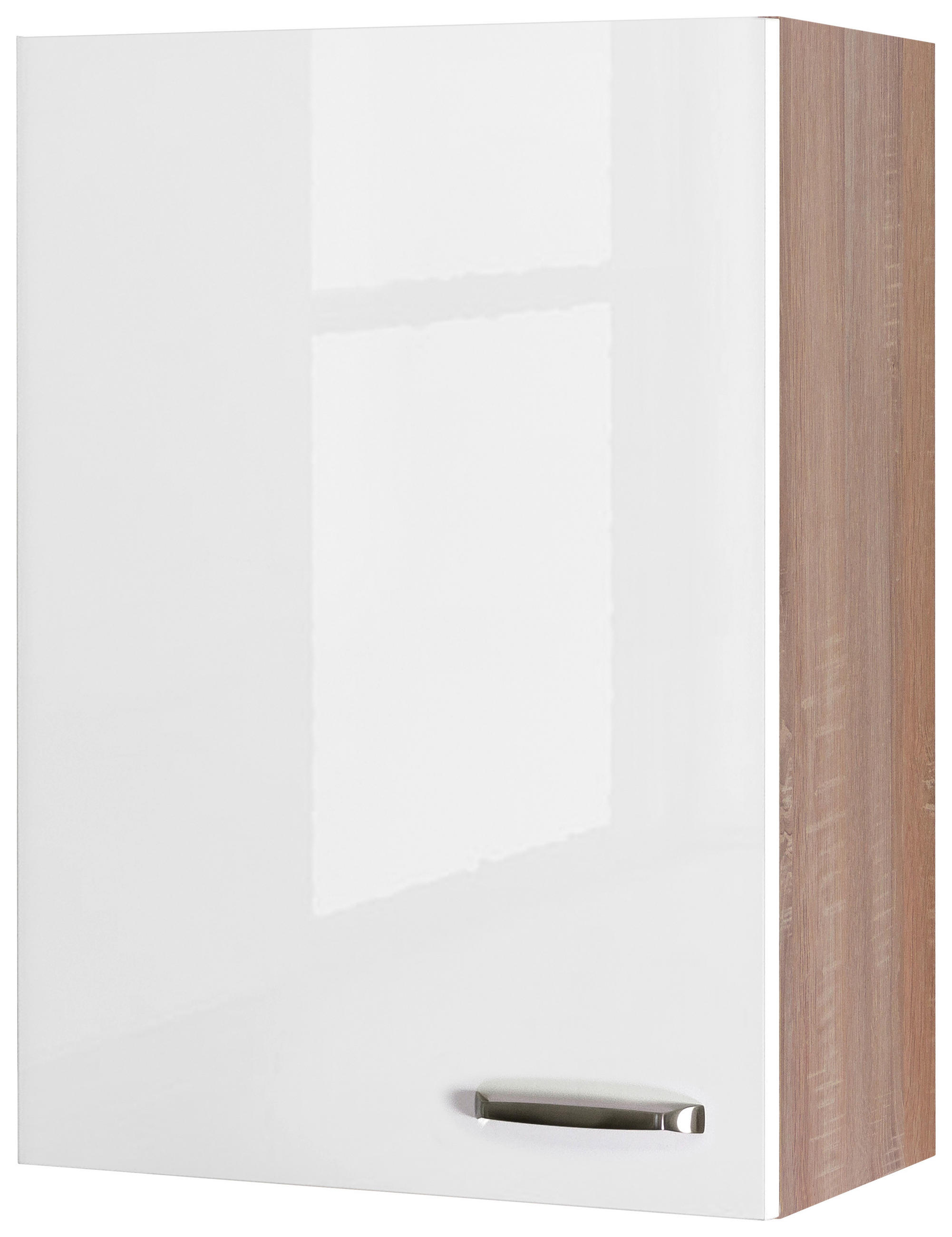 KÜCHENOBERSCHRANK 60/89/32 cm  in Sonoma Eiche, Weiß Hochglanz  - Edelstahlfarben/Weiß Hochglanz, MODERN, Holzwerkstoff/Metall (60/89/32cm) - FlexWell