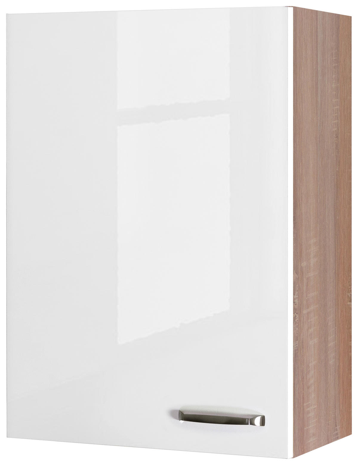 KÜCHENOBERSCHRANK 60/89/32 cm  in Sonoma Eiche, Weiß Hochglanz  - Edelstahlfarben/Weiß Hochglanz, MODERN, Holzwerkstoff/Metall (60/89/32cm) - FlexWell