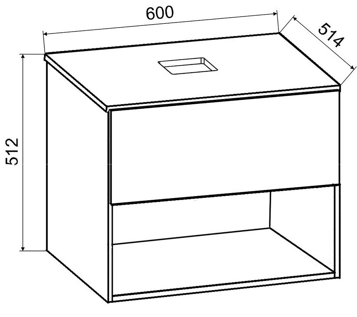 WASCHTISCHKOMBI 60 cm  - Honigeiche/Weiß, MODERN, Keramik/Holzwerkstoff (60cm) - MID.YOU