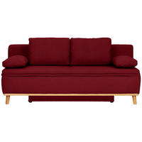 SCHLAFSOFA in Webstoff Dunkelrot  - Naturfarben/Dunkelrot, Konventionell, Holz/Textil (203/95/96cm) - Venda