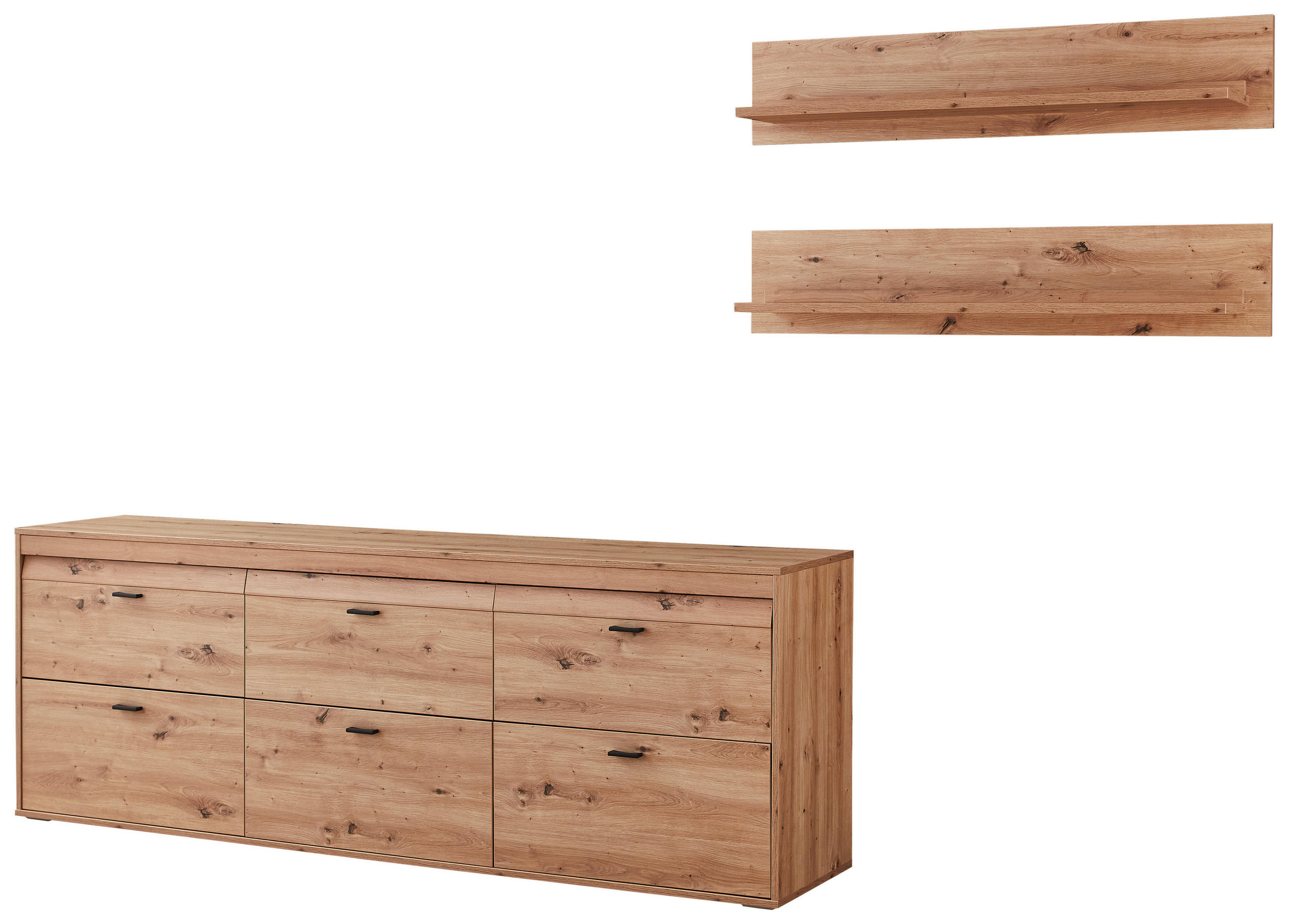 WOHNWAND  in Eiche Artisan  310/167,1/43,6 cm  - Anthrazit/Eiche Artisan, KONVENTIONELL, Holzwerkstoff/Kunststoff (310/167,1/43,6cm) - Xora