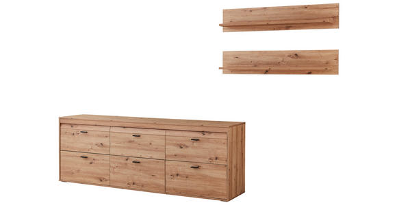 WOHNWAND  in Eiche Artisan  310/167,1/43,6 cm  - Anthrazit/Eiche Artisan, KONVENTIONELL, Holzwerkstoff/Kunststoff (310/167,1/43,6cm) - Xora