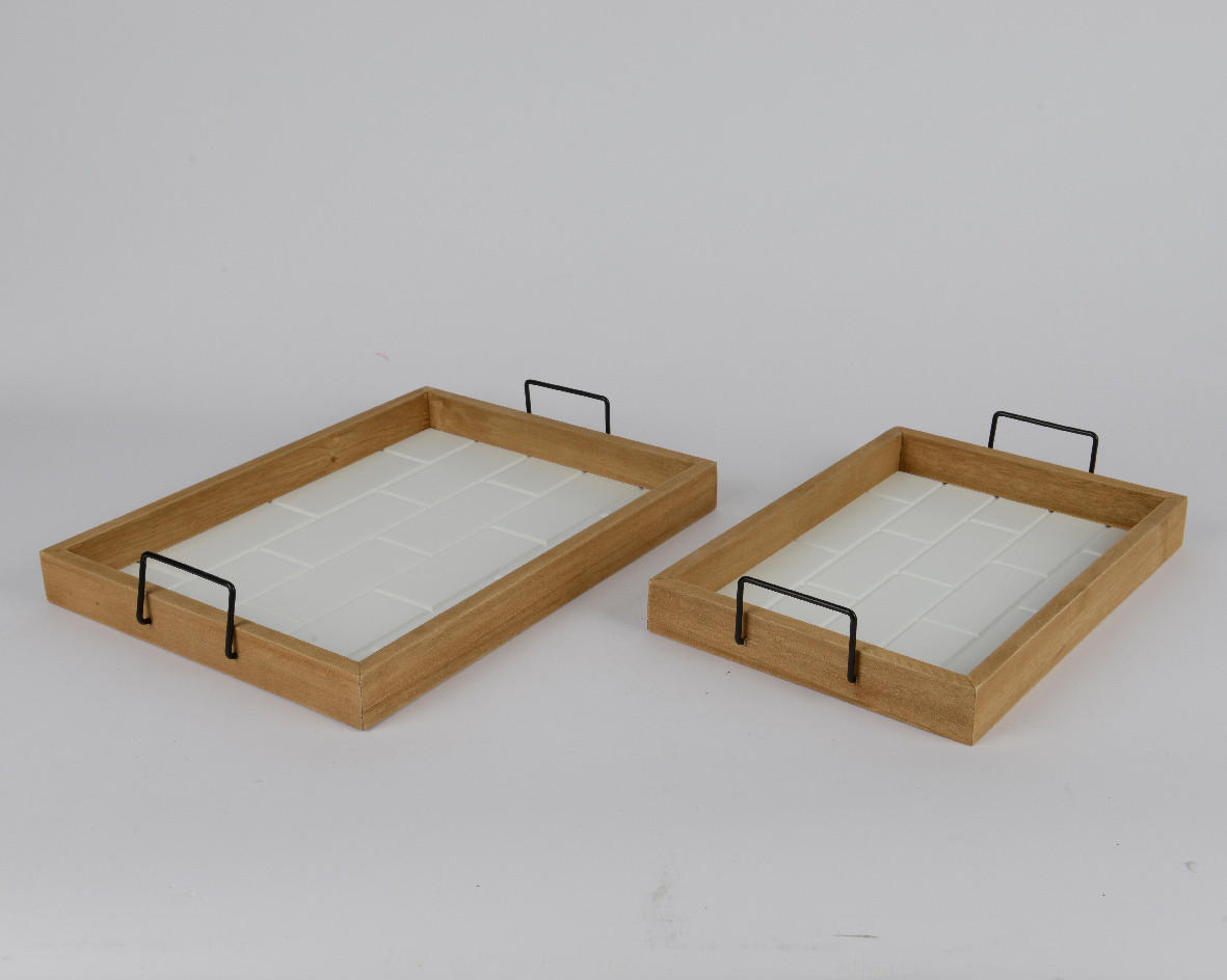 SERVIRNI PLADENJ          41 cm    - bela/bež, Basics, les (41cm)