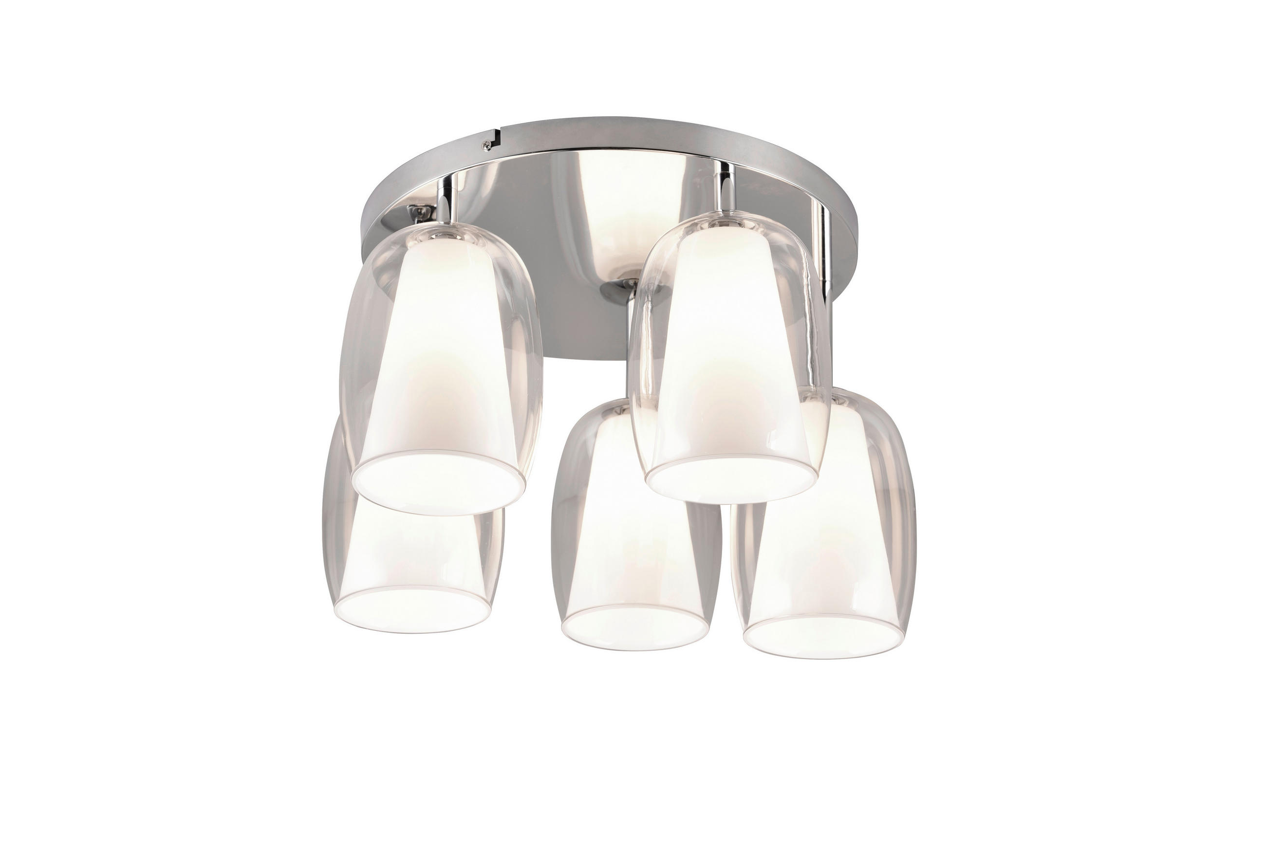 DECKENLEUCHTE  48/31 cm    - Chromfarben/Transparent, Basics, Glas/Metall (48/31cm)