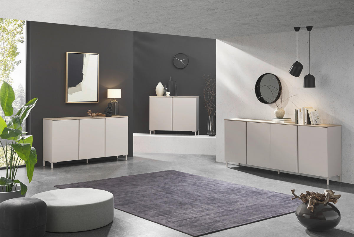 SIDEBOARD  in 120,2/89/43 cm  - Kaschmir/Eichefarben, Design, Holzwerkstoff/Kunststoff (120,2/89/43cm) - Voleo