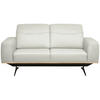 2-SITZER-SOFA in Echtleder Weiss  - Weiss/Schwarz, Design, Leder/Holz (174/76-97/102cm) - Novel