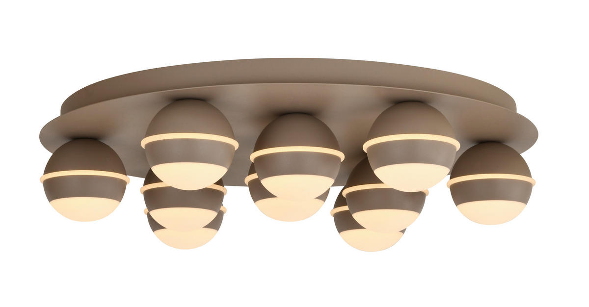LED-DECKENLEUCHTE Biarritz 60/60/14 cm  - Sandfarben, Design, Kunststoff/Metall (60/60/14cm)