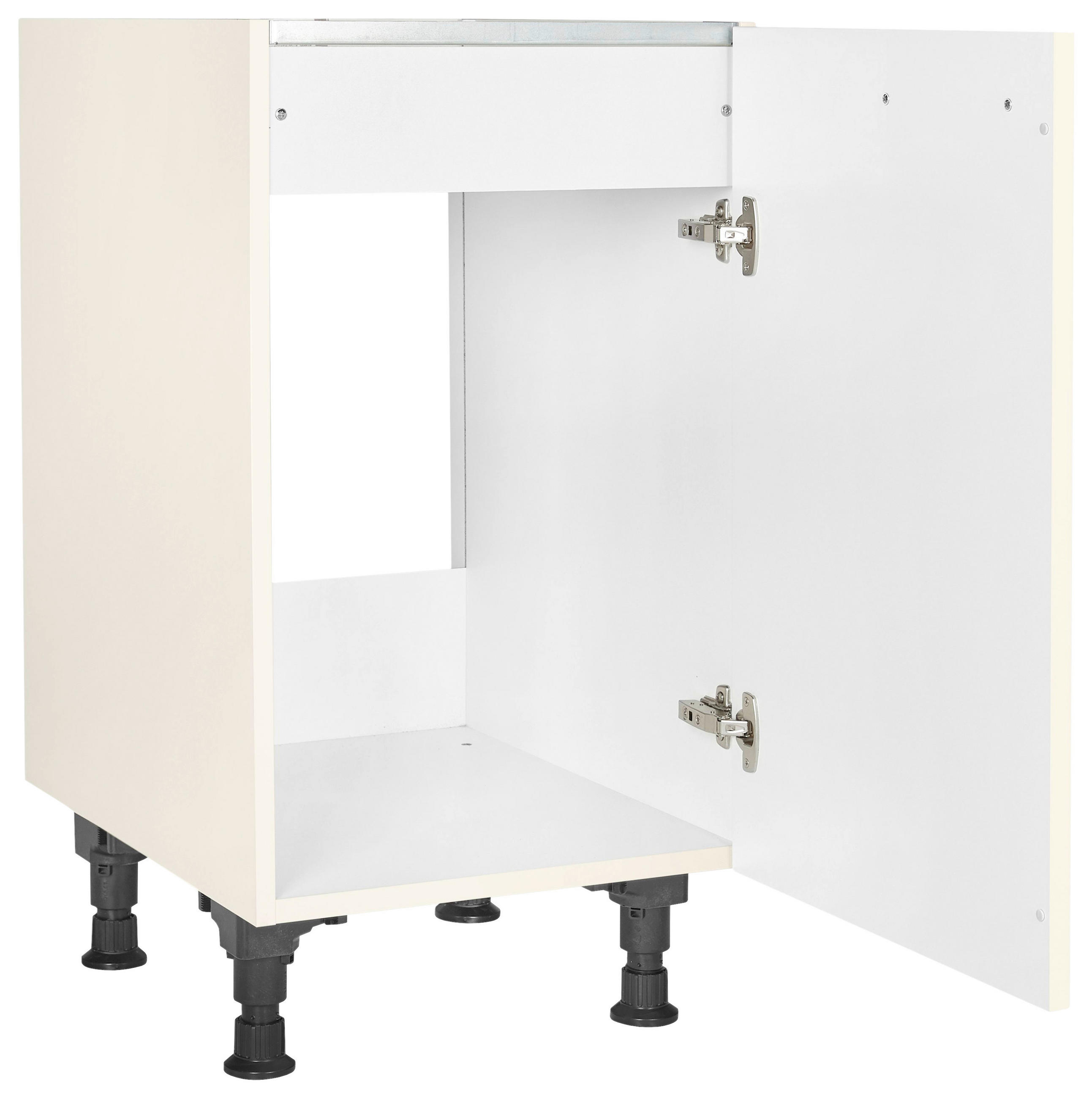 SPÜLENUNTERSCHRANK 45/87/56 cm in Magnolie - Edelstahlfarben/Magnolie, MODERN, Holzwerkstoff/Metall (45/87/56cm) - Nobilia
