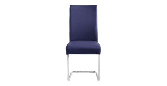 SCHWINGSTUHL Lederlook Blau, Edelstahlfarben - Blau/Edelstahlfarben, Design, Textil/Metall (48/99/69cm) - Valnatura