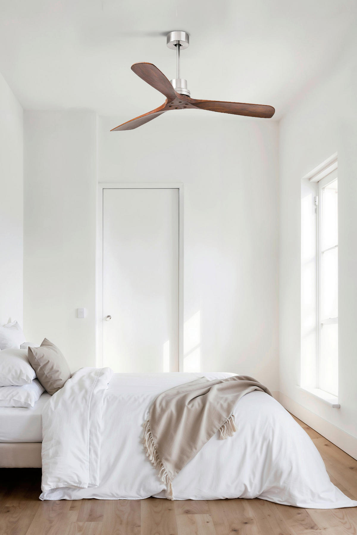DECKENVENTILATOR 132/33 cm   - Walnussfarben/Nickelfarben, Natur, Holz/Metall (132/33cm)