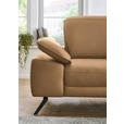 ECKSOFA in Echtleder Honig  - Schwarz/Honig, Design, Leder/Metall (332/193cm) - Dieter Knoll