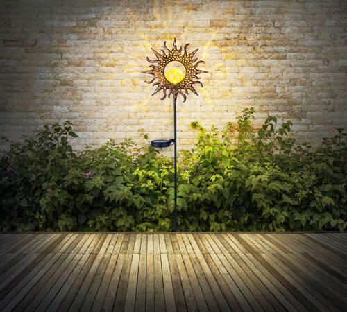 SOLARLEUCHTE  - Rostfarben/Transparent, Basics, Glas/Kunststoff (24,2/81,5cm) - Globo