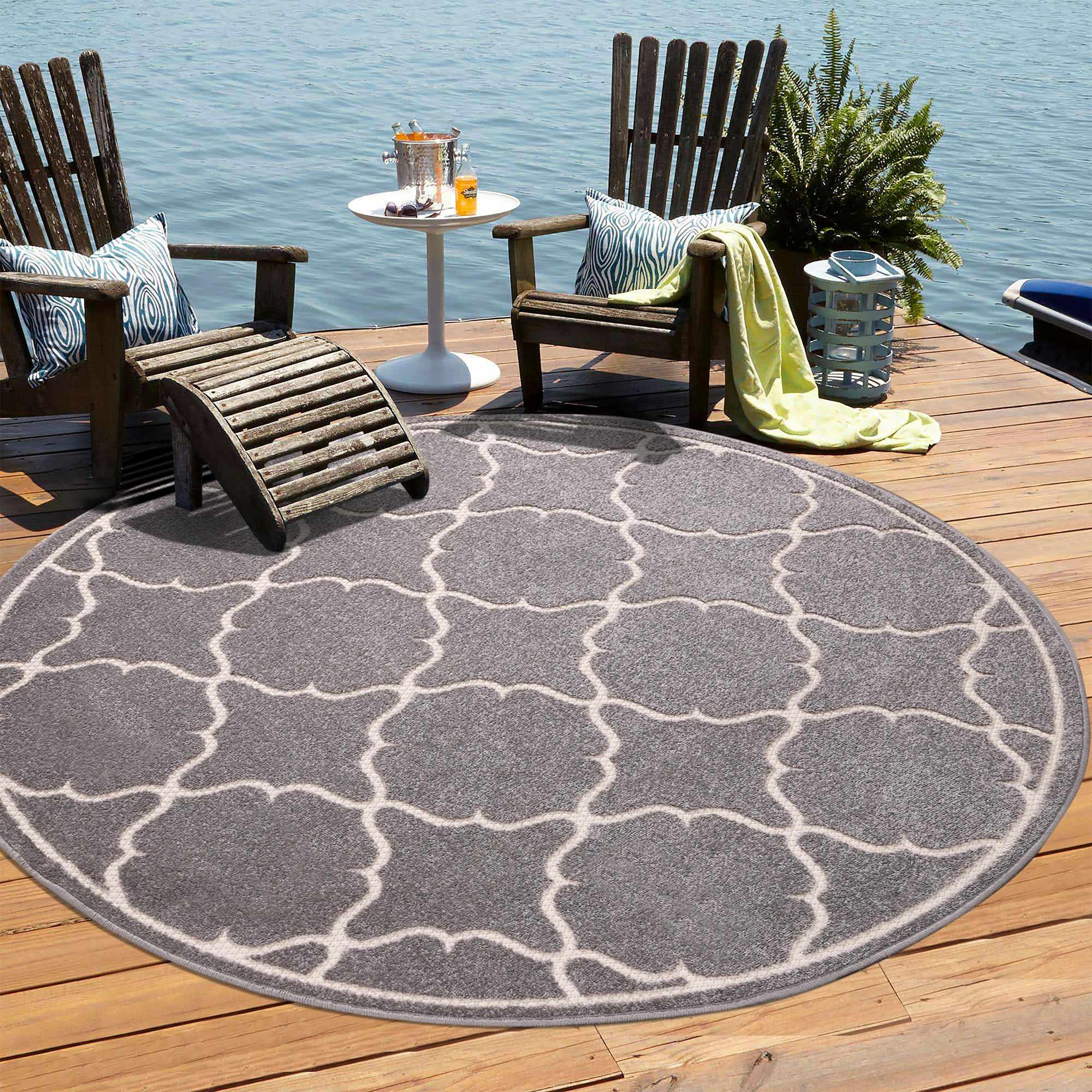 OUTDOORTEPPICH 120 cm Berlin Hellgrau  - Hellgrau, LIFESTYLE, Kunststoff/Textil (120cm)