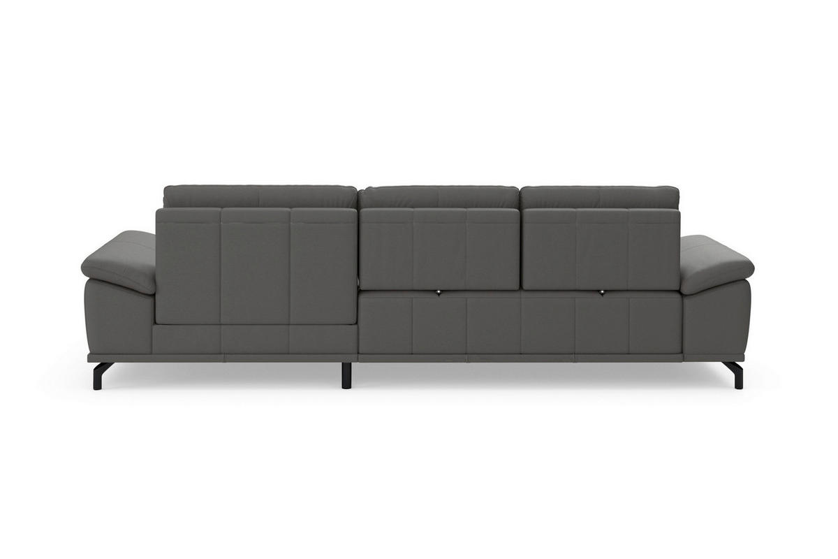 ROHOVÁ SEDAČKA, kůže, mokka - černá/mokka, Basics, kov/kůže (301/176cm) - Sit & More