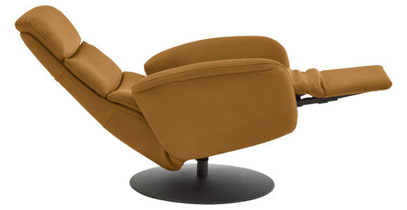 RELAXSESSEL in Leder Senfgelb  - Senfgelb/Schwarz, Design, Leder/Metall (76/108/86cm) - Dieter Knoll