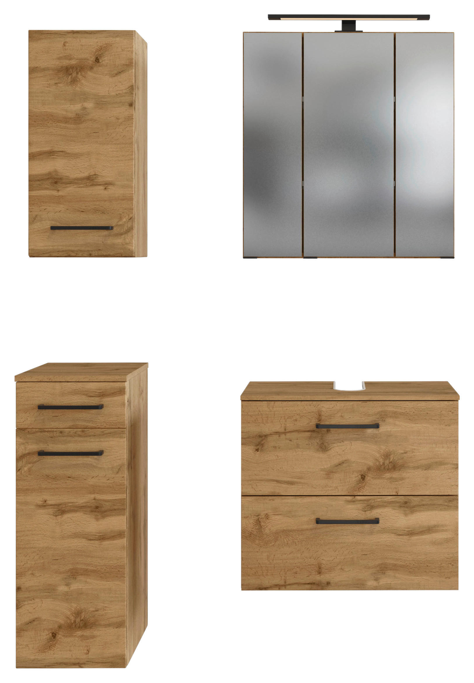 Badmöbel-set Manchester B: 90 Cm Eiche Wotan Dekor