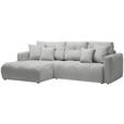 ECKSOFA in Chenille Grau  - Schwarz/Grau, MODERN, Kunststoff/Textil (172/276cm) - Hom`in