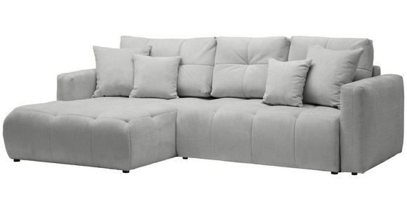 ECKSOFA in Chenille Grau  - Schwarz/Grau, MODERN, Kunststoff/Textil (172/276cm) - Hom`in