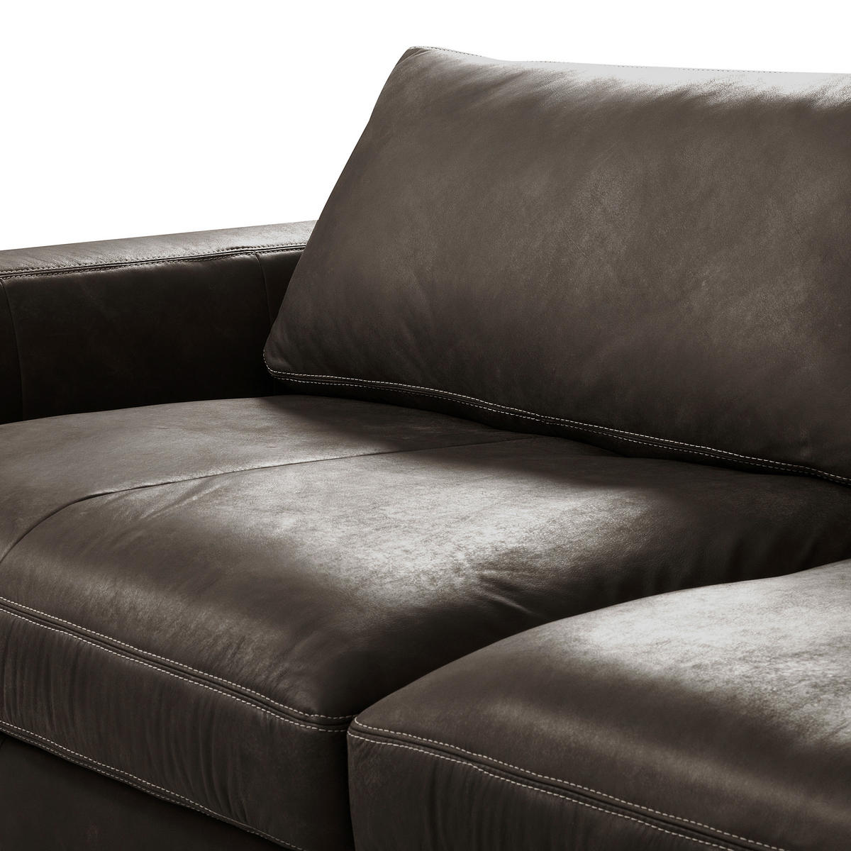 3-SITZER-SOFA  in Echtleder Fango   - Fango/Beige, Design, Leder/Kunststoff (300/85/123cm) - Livetastic